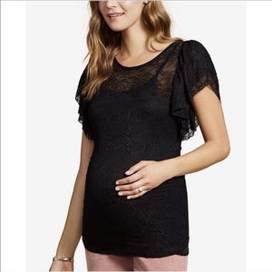 Jessica Simpson Maternity Black Lace Top S